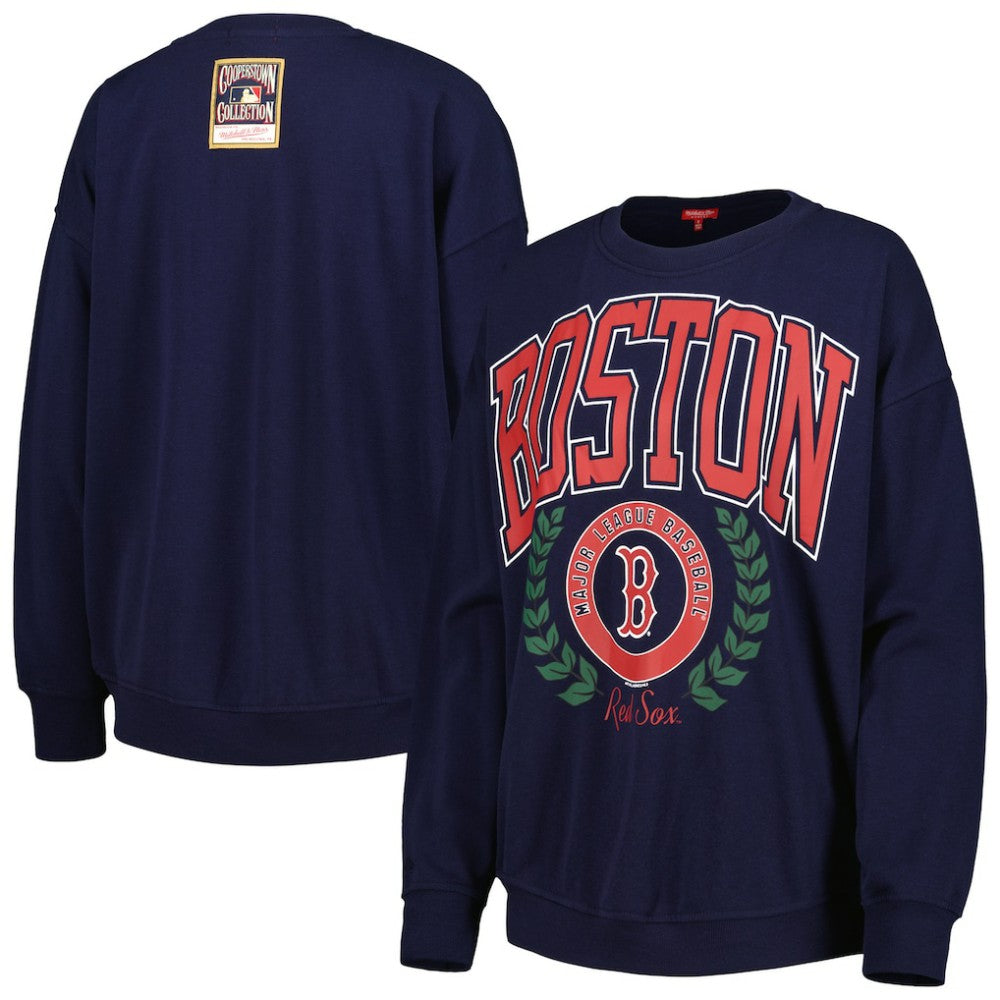 Boston Red Sox Mitchell & Ness Women's Logo Lt 2.0 Pullover Sweatshirt - MLB Pullover