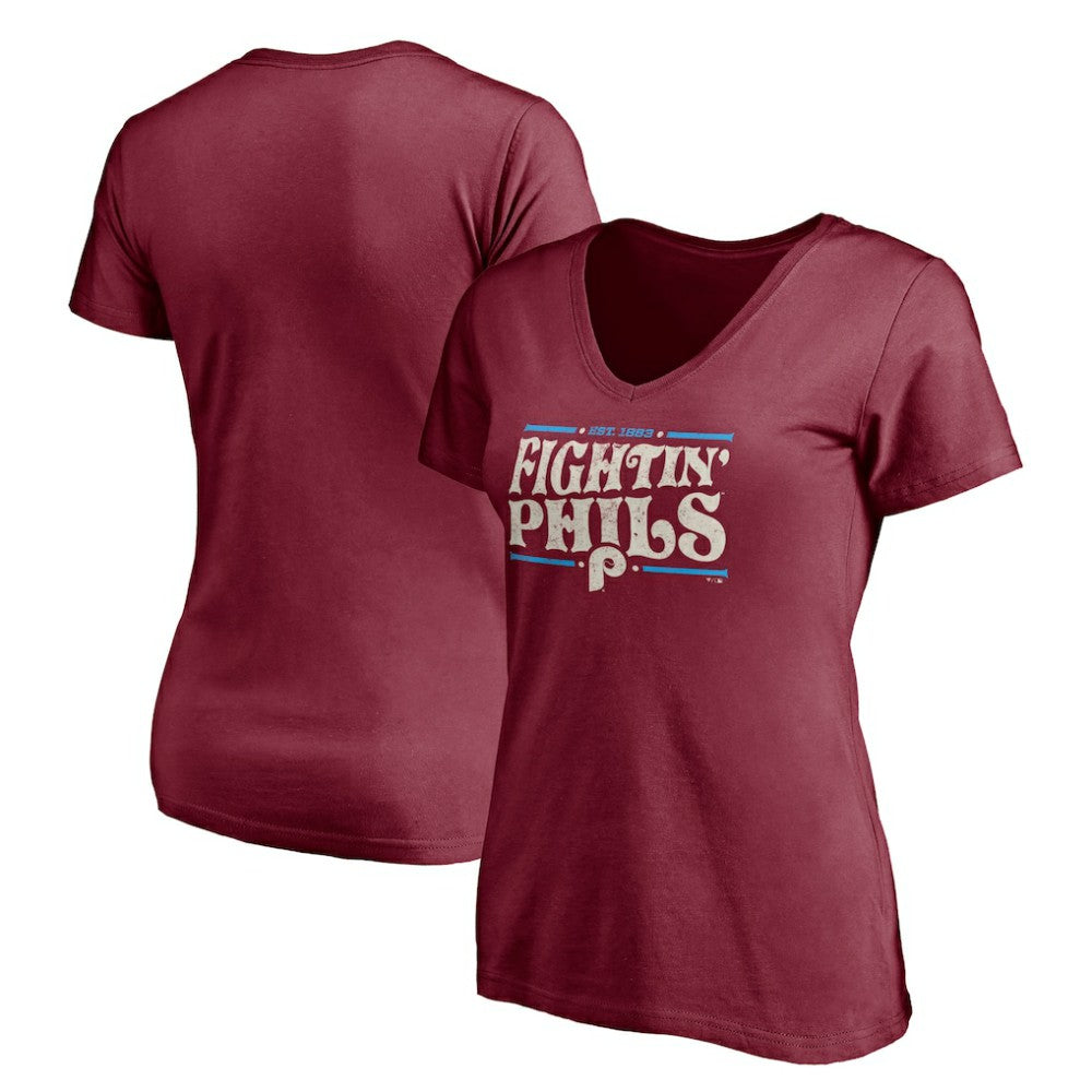 Philadelphia Phillies Women's Fightin' Phils V-Neck T-Shirt - MLB T-shirts