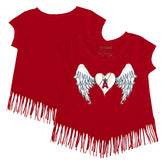Los Angeles Angels Tiny Turnip Girls Youth Angel Wings Fringe T-Shirt - MLB T-shirts