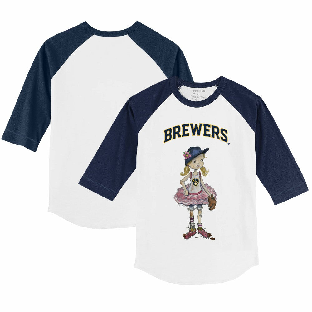 Milwaukee Brewers Tiny Turnip Youth Babes 3/4-Sleeve Raglan T-Shirt - MLB T-shirts