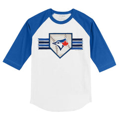 Toronto Blue Jays Tiny Turnip Youth Base Stripe 3/4-Sleeve Raglan T-Shirt - MLB T-shirts
