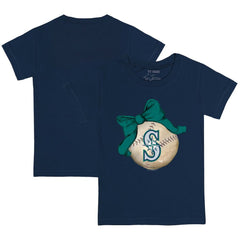 Seattle Mariners Tiny Turnip Youth Baseball Bow T-Shirt - MLB T-shirts