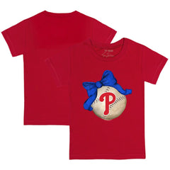 Philadelphia Phillies Tiny Turnip Youth Baseball Bow T-Shirt - MLB T-shirts