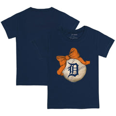 Detroit Tigers Tiny Turnip Youth Baseball Bow T-Shirt - MLB T-shirts