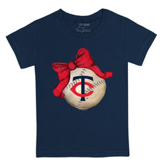 Minnesota Twins Tiny Turnip Youth Baseball Bow T-Shirt - MLB T-shirts