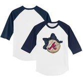 Atlanta Braves Tiny Turnip Youth Baseball Bow 3/4-Sleeve Raglan T-Shirt - MLB T-shirts