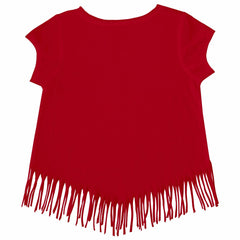Cincinnati Reds Tiny Turnip Girls Youth Baseball Cross Bats Fringe T-Shirt - MLB T-shirts