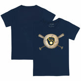 Milwaukee Brewers Tiny Turnip Youth Baseball Cross Bats T-Shirt - MLB T-shirts