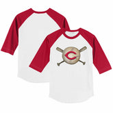 Cincinnati Reds Tiny Turnip Youth Baseball Cross Bats 3/4-Sleeve Raglan T-Shirt - MLB T-shirts