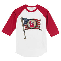 St. Louis Cardinals Tiny Turnip Youth Baseball Flag 3/4-Sleeve Raglan T-Shirt - MLB T-shirts