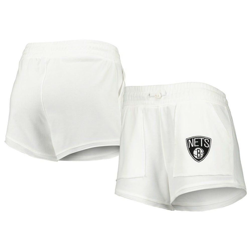 White Brooklyn Nets Concepts Sport Women's Sunray Shorts | NBA