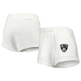 White Brooklyn Nets Concepts Sport Women's Sunray Shorts | NBA