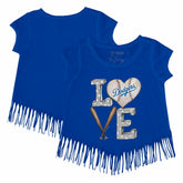 Los Angeles Dodgers Tiny Turnip Girls Youth Baseball Love Fringe T-Shirt - MLB T-shirts