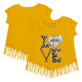 San Diego Padres Tiny Turnip Girls Youth Baseball Love Fringe T-Shirt - MLB T-shirts