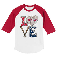 Boston Red Sox Tiny Turnip Youth Baseball Love 3/4-Sleeve Raglan T-Shirt - MLB T-shirts