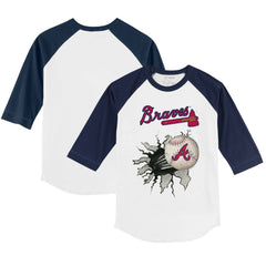 Atlanta Braves Tiny Turnip Youth Baseball Tear 3/4-Sleeve Raglan T-Shirt - MLB T-shirts
