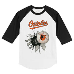 Baltimore Orioles Tiny Turnip Youth Baseball Tear 3/4-Sleeve Raglan T-Shirt - MLB T-shirts
