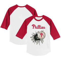 Philadelphia Phillies Tiny Turnip Youth Baseball Tear 3/4-Sleeve Raglan T-Shirt - MLB T-shirts
