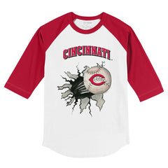 Cincinnati Reds Tiny Turnip Youth Baseball Tear 3/4-Sleeve Raglan T-Shirt - MLB T-shirts