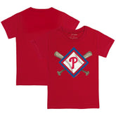 Philadelphia Phillies Tiny Turnip Youth Diamond Cross Bats T-Shirt - MLB T-shirts