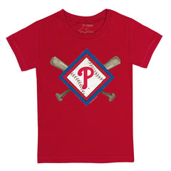 Philadelphia Phillies Tiny Turnip Youth Diamond Cross Bats T-Shirt - MLB T-shirts