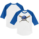 Los Angeles Dodgers Tiny Turnip Youth Hat Crossbats 3/4-Sleeve Raglan T-Shirt - MLB Hats
