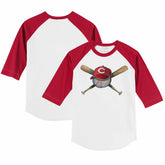 Cincinnati Reds Tiny Turnip Youth Hat Crossbats 3/4-Sleeve Raglan T-Shirt - MLB Hats