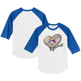 Toronto Blue Jays Tiny Turnip Youth Heart Banner 3/4-Sleeve Raglan T-Shirt - MLB T-shirts