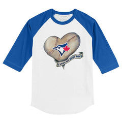 Toronto Blue Jays Tiny Turnip Youth Heart Banner 3/4-Sleeve Raglan T-Shirt - MLB T-shirts