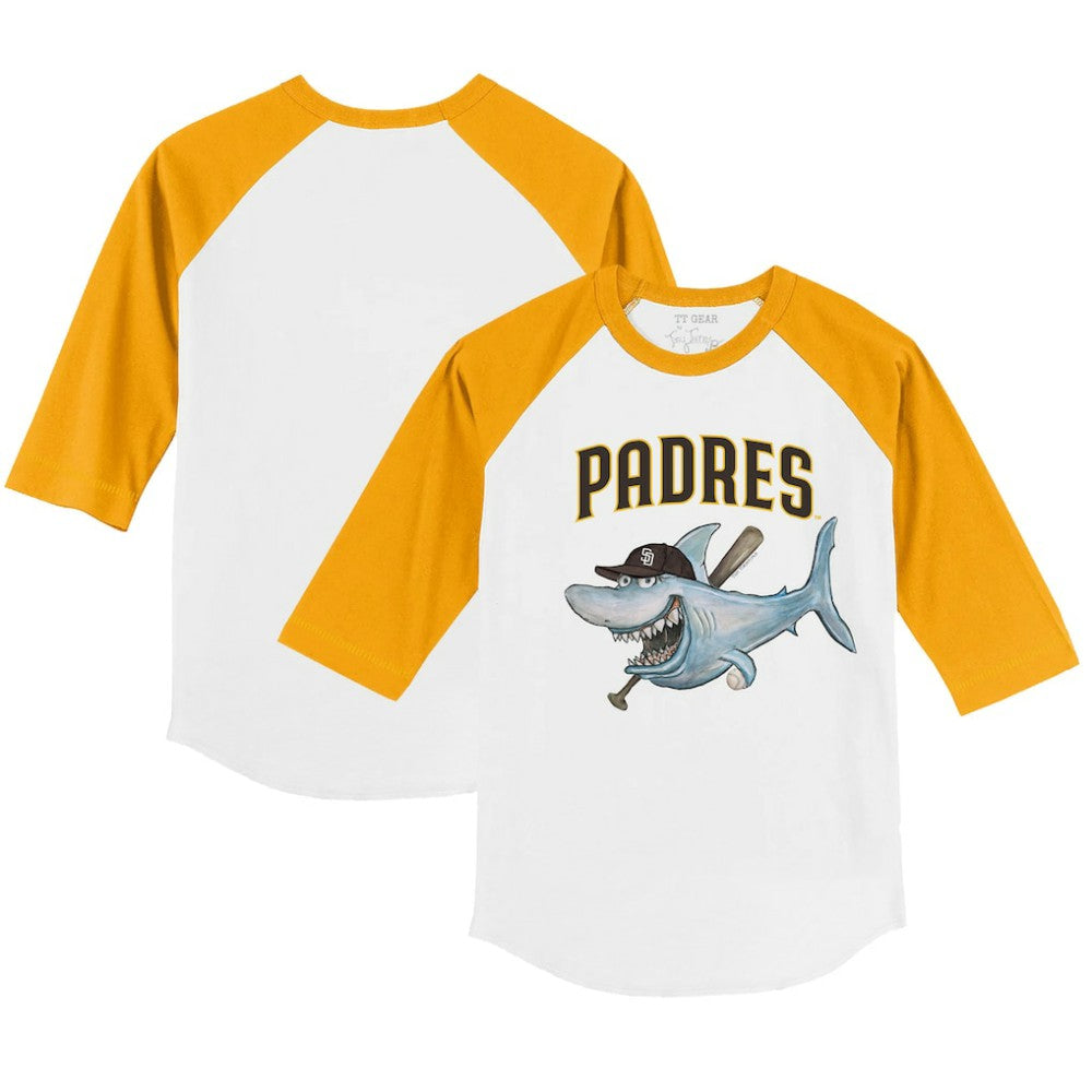 San Diego Padres Tiny Turnip Youth Shark 3/4-Sleeve Raglan T-Shirt - MLB T-shirts