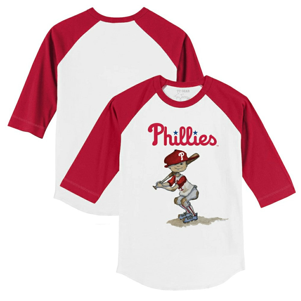 Philadelphia Phillies Tiny Turnip Youth Slugger 3/4-Sleeve Raglan T-Shirt - MLB T-shirts
