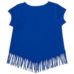 Los Angeles Dodgers Tiny Turnip Girls Youth Stacked Fringe T-Shirt - MLB T-shirts