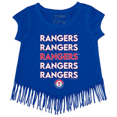 Texas Rangers Tiny Turnip Girls Youth Stacked Fringe T-Shirt - MLB T-shirts