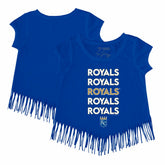 Kansas City Royals Tiny Turnip Girls Youth Stacked Fringe T-Shirt - MLB T-shirts