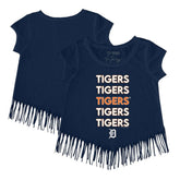 Detroit Tigers Tiny Turnip Girls Youth Stacked Fringe T-Shirt - MLB T-shirts