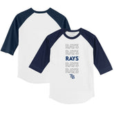 Tampa Bay Rays Tiny Turnip Youth Stacked 3/4-Sleeve Raglan T-Shirt - MLB T-shirts