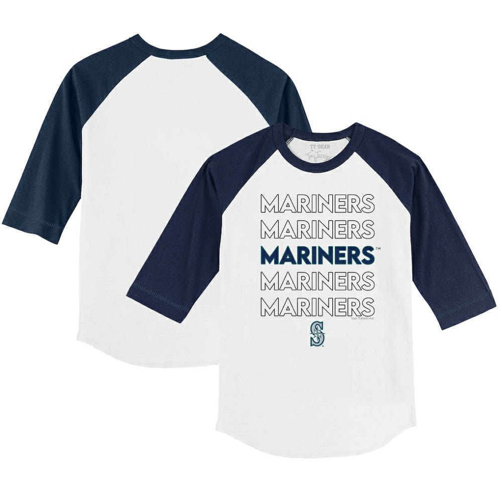 Seattle Mariners Tiny Turnip Youth Stacked 3/4-Sleeve Raglan T-Shirt - MLB T-shirts