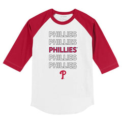 Philadelphia Phillies Tiny Turnip Youth Stacked 3/4-Sleeve Raglan T-Shirt - MLB T-shirts