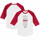Cincinnati Reds Tiny Turnip Youth Stacked 3/4-Sleeve Raglan T-Shirt - MLB T-shirts