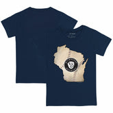 Milwaukee Brewers Tiny Turnip Youth State Outline T-Shirt - MLB T-shirts