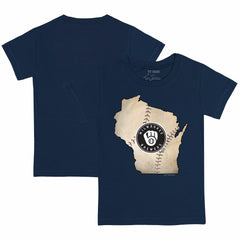 Milwaukee Brewers Tiny Turnip Youth State Outline T-Shirt - MLB T-shirts