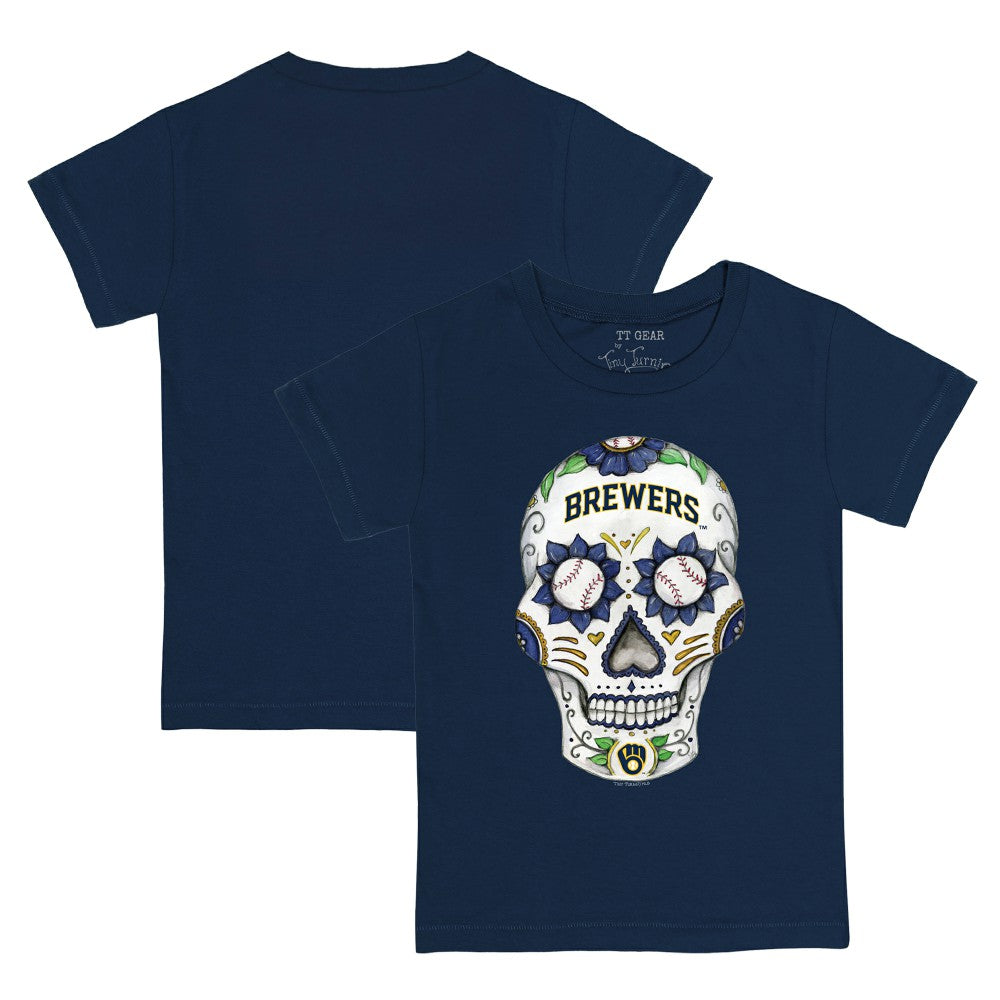 Milwaukee Brewers Tiny Turnip Youth Sugar Skull T-Shirt - MLB T-shirts