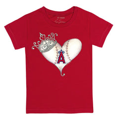 Los Angeles Angels Tiny Turnip Youth Tiara Heart T-Shirt - MLB T-shirts