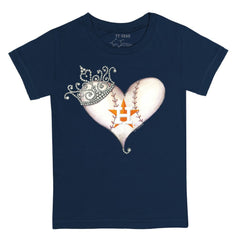 Houston Astros Tiny Turnip Youth Tiara Heart T-Shirt - MLB T-shirts