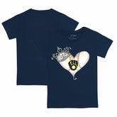 Milwaukee Brewers Tiny Turnip Youth Tiara Heart T-Shirt - MLB T-shirts