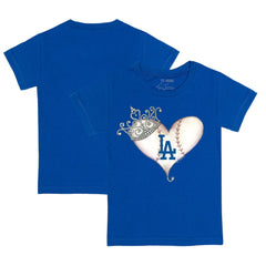 Los Angeles Dodgers Tiny Turnip Youth Tiara Heart T-Shirt - MLB T-shirts