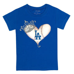 Los Angeles Dodgers Tiny Turnip Youth Tiara Heart T-Shirt - MLB T-shirts