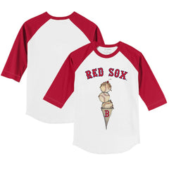 Boston Red Sox Tiny Turnip Youth Triple Scoop 3/4-Sleeve Raglan T-Shirt - MLB T-shirts