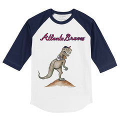 Atlanta Braves Tiny Turnip Youth TT Rex 3/4-Sleeve Raglan T-Shirt - MLB T-shirts