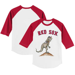 Boston Red Sox Tiny Turnip Youth TT Rex 3/4-Sleeve Raglan T-Shirt - MLB T-shirts